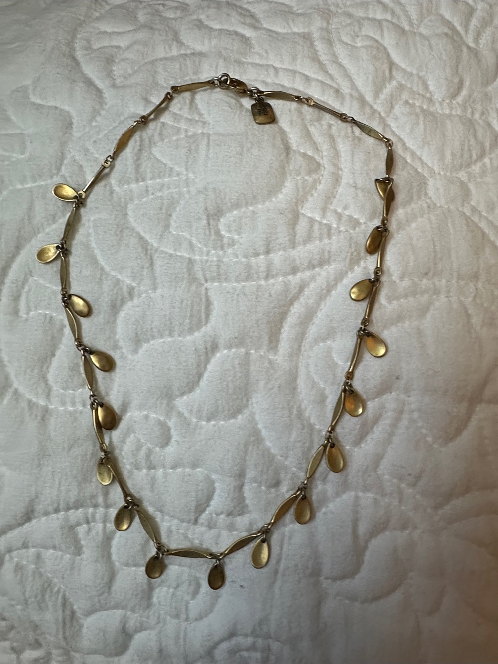 Lauren Ralph Lauren Gold Teardrop Charm Link Necklace with Tag